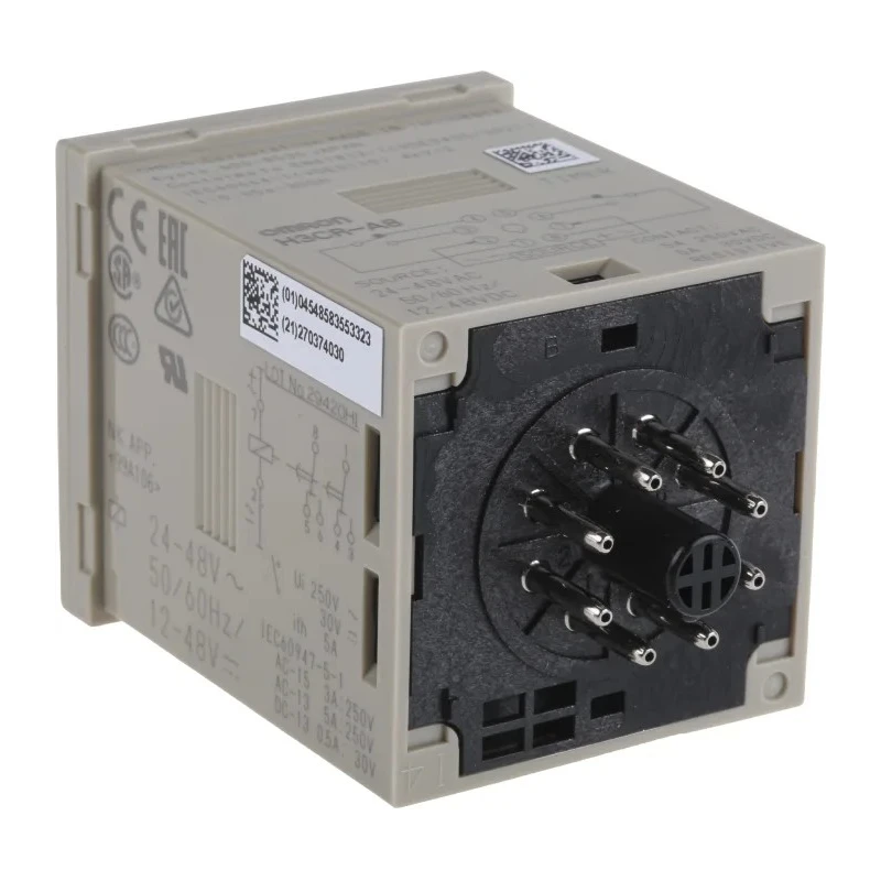 Omron Multifunction DIN Rail, Panel Mount Timer Relay 2-Contact 48 V dc, 24V/48V ac, 0.05 s to 300 h H3CR