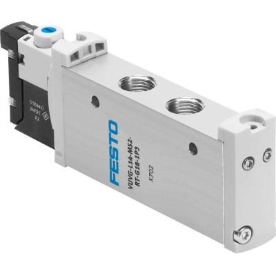 Festo 5/2 Way Monostable Solenoid Valve G 1/8 Port Size Aluminium Alloy Body 24V DC 1W VUVG-L14-M52-MT-G18-1H2L-W1