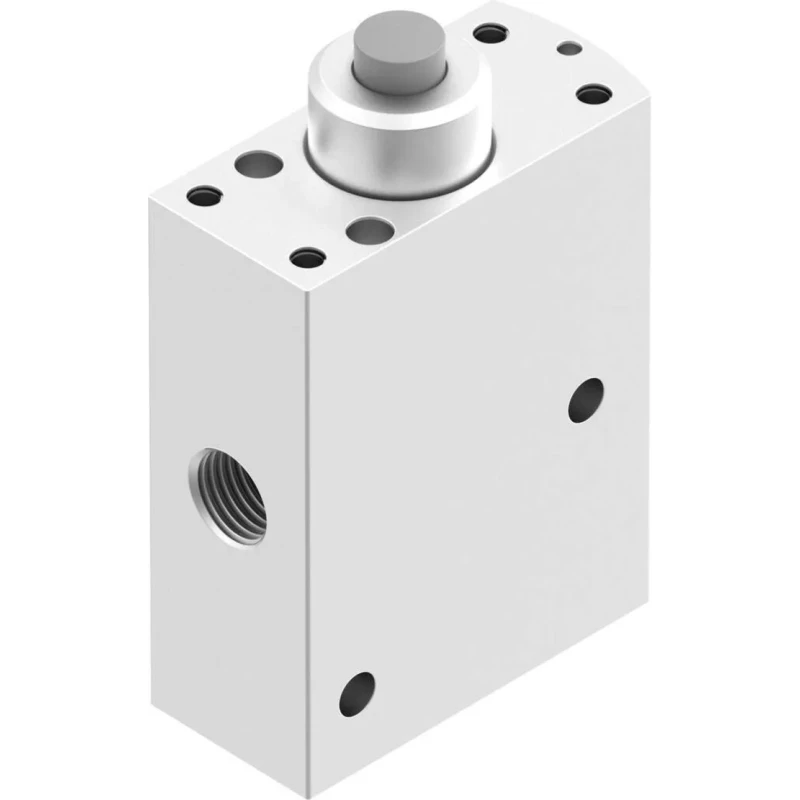 Festo Plunger Pneumatic Manual Control Valve, 10 Bar Maximum Operating Pressure, Aluminium Alloy Body, 3/2 VMEF-ST-M32-M-G18
