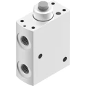 Festo Plunger Pneumatic Manual Control Valve, 10 Bar Maximum Operating Pressure, Aluminium Alloy Body, 3/2 VMEF-ST-M32-M-G18