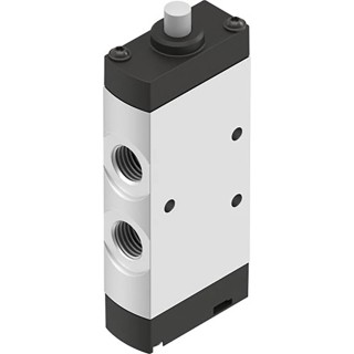 Festo Plunger Pneumatic Manual Control Valve 5/2, G 1/4 Port, Aluminium Alloy Body, Max Pressure 10 bar VMEF-S-M52-M-G14