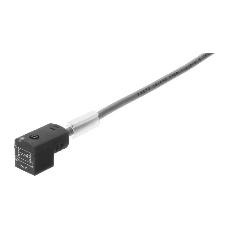 Festo LED Pilot Valve Plug Socket Cable 24V DC, 5m Length, IP67 Protection KME-1-24-5-LED