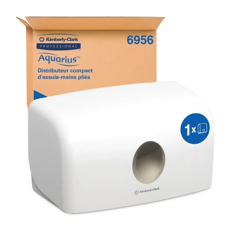 Aquarius Plastic White Wall Folded Paper Towel Dispenser 159 mm x 287 mm x 142 mm 6956