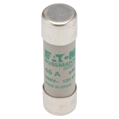 Eaton Ceramic Cartridge Fuse, 40A Current Rating, 14 x 51 mm, 500V AC, aM Series C14M40