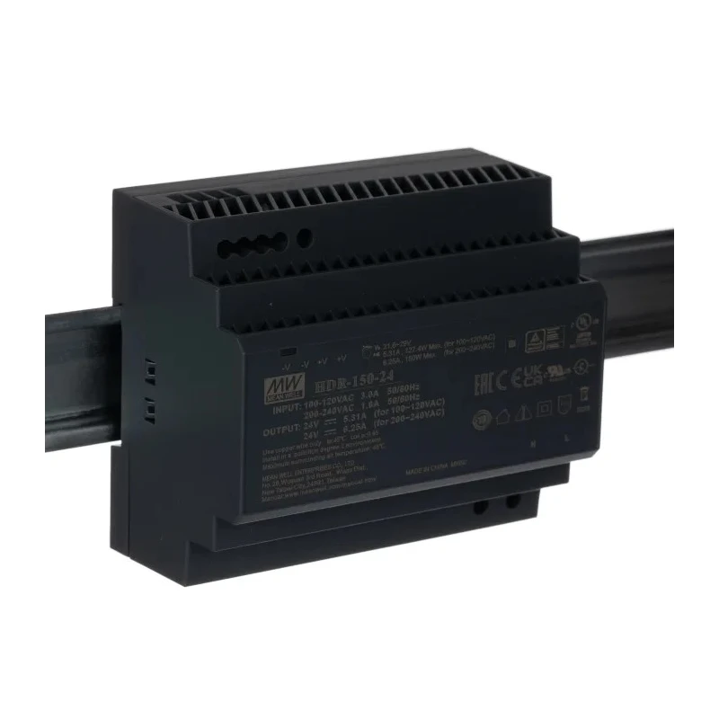 MEAN WELL HDR Switched Mode DIN Rail Power Supply 24 V DC, 6.25 A Output, 150 W HDR-150-24