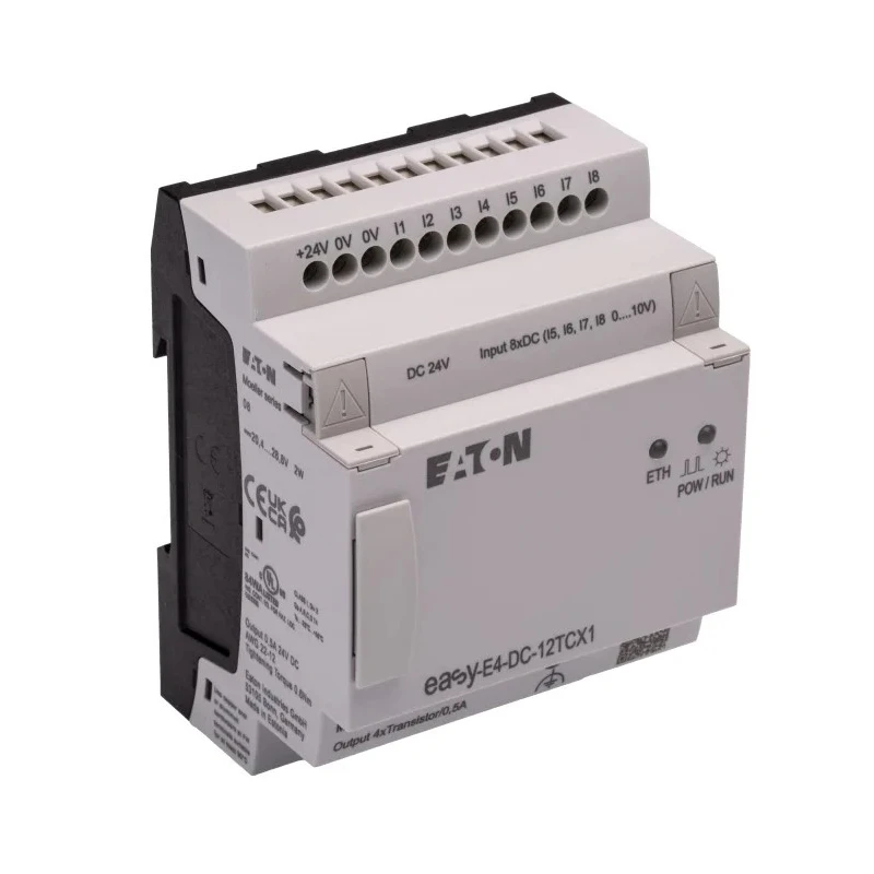 Eaton easyE4 Series Logic Module, 8 Inputs, Analogue and Digital Input, 4 Transistor Outputs, 24V DC Supply EASY-E4