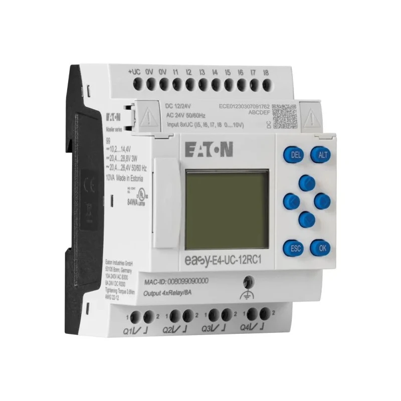 Eaton easyE4 Series Logic Module 8-Input Analogue Digital Input 4 Relay Outputs easyE4