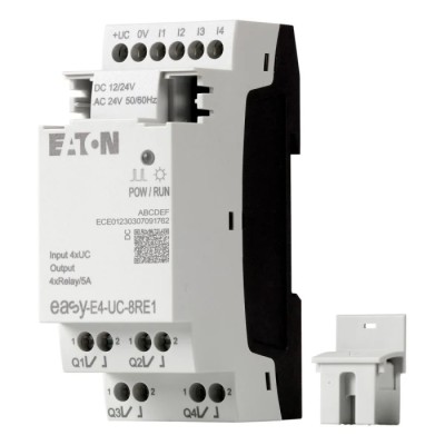 Eaton EasyE4 Series Logic Module 4-Input Digital, 4 Relay Outputs, 12/24V DC Supply Voltage EasyE4