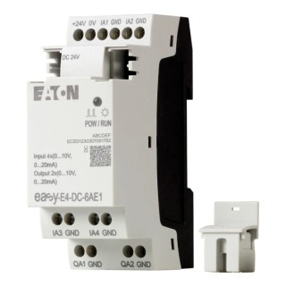 Eaton easyE4 Series Logic Module, 4-Input Analogue, 2 Outputs Analogue Output 24V DC 35.5x58x90mm EASY-E4