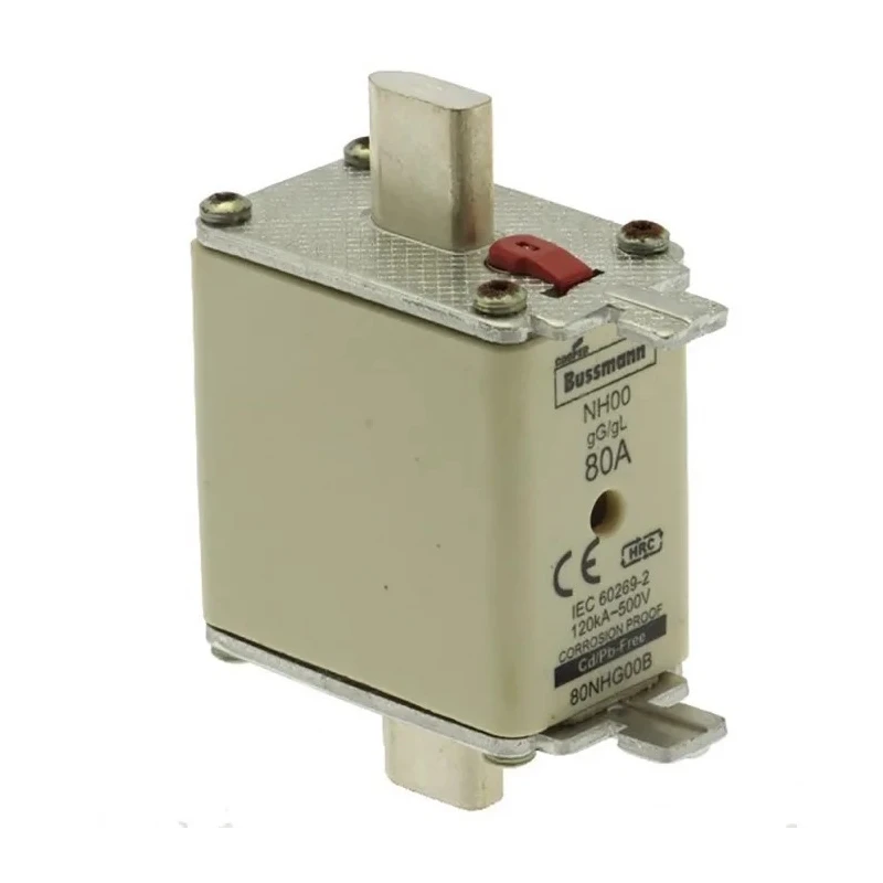 Eaton 80A Bolted Tag Fuse NH00 500V AC High Rupture Capacity F-Speed 78.5mm Length NH Series 