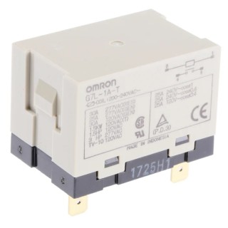 Omron Panel Power Relay, 240V AC Coil, 30A Switching Current, SPST G7L-1A-T AC200/240