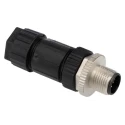 Amphenol Industrial Circular Connector M12, 8 Contacts, Cable Mount, Plug Male, IP67, Nylon Housing M12A-08BMMB-SL7001