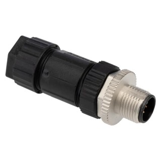 Amphenol Industrial Circular Connector M12, 8 Contacts, Cable Mount, Plug Male, IP67, Nylon Housing M12A-08BMMB-SL7001