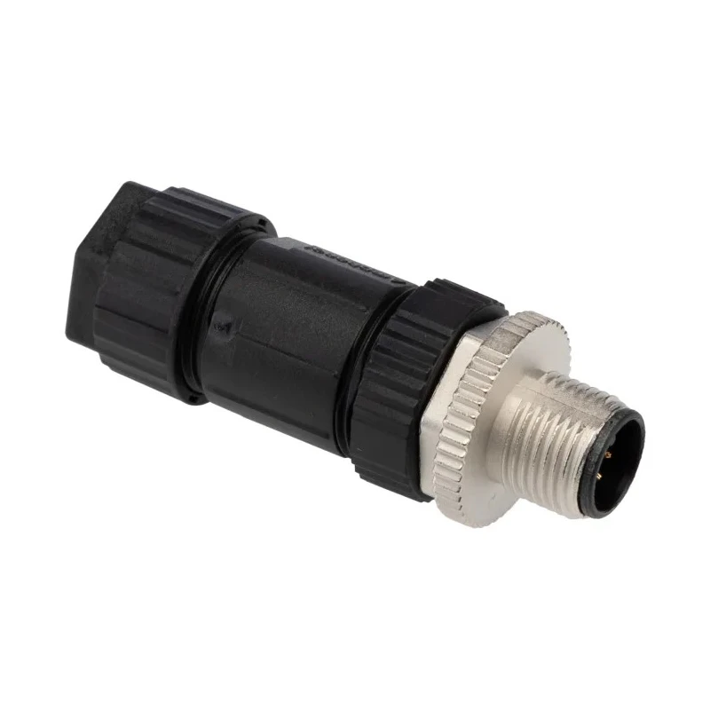 Amphenol Industrial Circular Connector M12, 8 Contacts, Cable Mount, Plug Male, IP67, Nylon Housing M12A-08BMMB-SL7001
