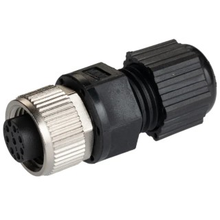 Amphenol Industrial Circular Connector Cable Mount, 8 Contacts, Socket Female, IP68, M Series, M12 Size M12A-08BFFA-SL8001