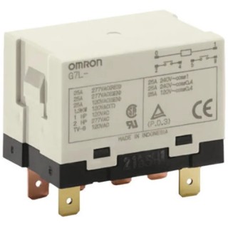 Omron Panel Power Relay 120V AC Coil 25A Switching Current DPST G7L-2A-T AC100/120