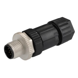 Amphenol Industrial Circular Connector Cable Mount Plug Male 12 Contacts IP67 M12 Connector M Series M12A-12BMMA-SL7001