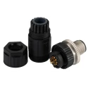 Amphenol Industrial Circular Connector Cable Mount Plug Male 12 Contacts IP67 M12 Connector M Series M12A-12BMMA-SL7001