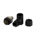 Amphenol Industrial Circular Connector, 12 Contacts, Cable Mount, M12, Plug Male, IP67, Right Angle M12A-12BMMA-SR7001