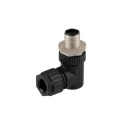 Amphenol Industrial Circular Connector, 12 Contacts, Cable Mount, M12, Plug Male, IP67, Right Angle M12A-12BMMA-SR7001