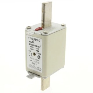 Eaton Centred Tag Fuse NH1 63A 690V AC Fast Acting Dual Indication Bussmann Series 170M3810D