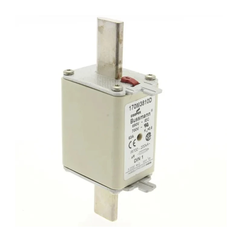 Eaton Centred Tag Fuse NH1 63A 690V AC Fast Acting Dual Indication Bussmann Series 170M3810D