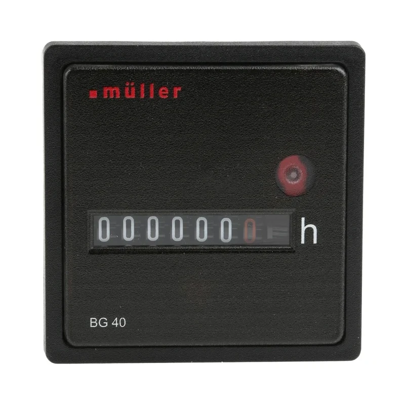 Muller 7-Digit Motor Driven Panel Mount Hour Meter 12-48V DC 4.4mm Digit Height BG 40.27 12-48V DC