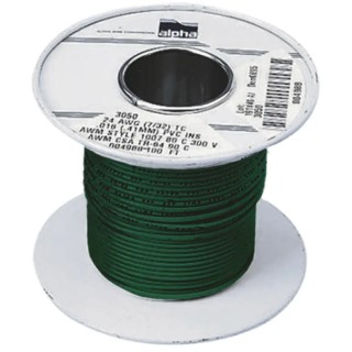 Alpha Wire Green Hook Up Wire 18 AWG 16x0.25 mm Core Strands 30 m Polyvinyl Chloride 3055 GR005