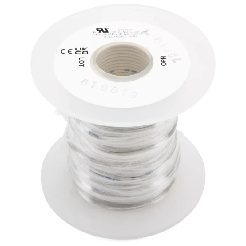 Alpha Wire 18 AWG 16/0.25 mm White Hook Up Wire, 30 m Length, Polyvinyl Chloride Jacket, 300 V Rated, 3055 WH005
