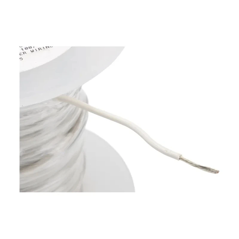 Alpha Wire 18 AWG 16/0.25 mm White Hook Up Wire, 30 m Length, Polyvinyl Chloride Jacket, 300 V Rated, 3055 WH005
