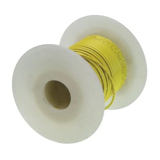 Alpha Wire 1 Series Yellow Hook Up Wire, 18 AWG, 16/0.25 mm Core Strands, 30 m, Polyvinyl Chloride Jacket, 300 V 3055 YL005