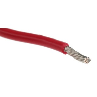 Alpha Wire Premium Series Red 20 AWG Hook Up Wire, 10 x 0.25 mm Strands, 1.75 mm Diameter, 300V, High Temperature 3053 RD005