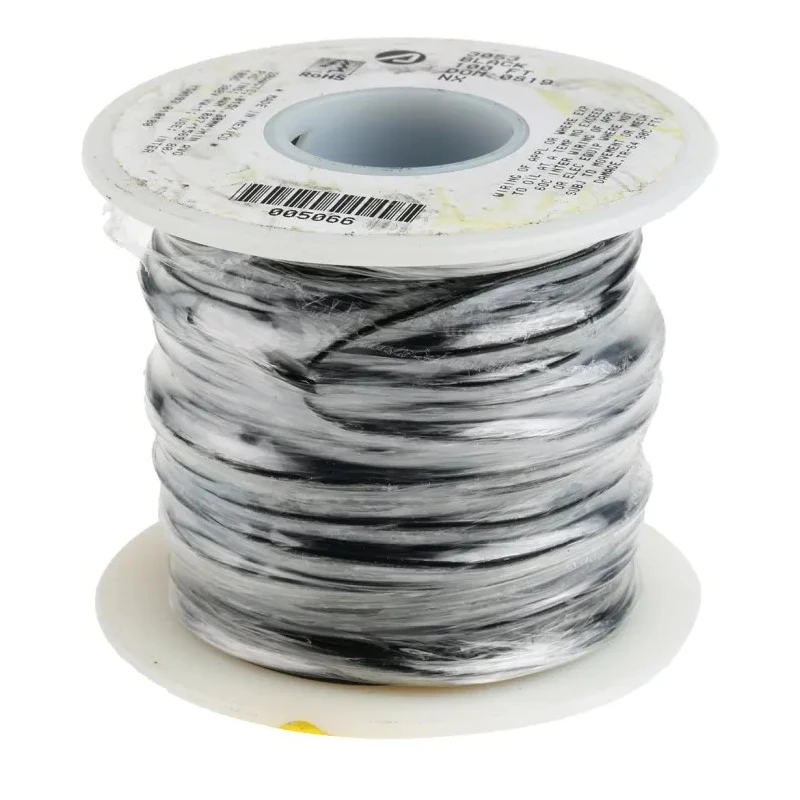 Alpha Wire Premium Series Black Hook Up Wire 20 AWG, 10x0.25 mm Core Strands, 30 m Length, Flame Retardant 3053 BK005