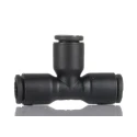Legris Pneumatic Equal Tee Connector Push-in 8 mm Technical Polymer Nickel Finish LF3000 