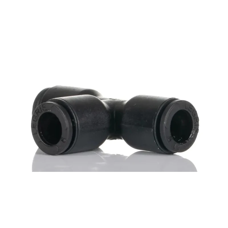 Legris Pneumatic Equal Tee Connector Push-in 8 mm Technical Polymer Nickel Finish LF3000 