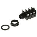 RS PRO Jack Connector 6.35 mm PCB Female 3 Way Stereo, 5A Current, Right Angle, Nickel Silver Contact Plating 342-4487
