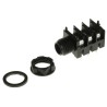 RS PRO Jack Connector 6.35 mm PCB Female 3 Way Stereo, 5A Current, Right Angle, Nickel Silver Contact Plating 342-4487
