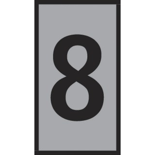 HellermannTyton Snap-On Pre-Printed Cable Marker , Black Legend "8", Fits 0.8 mm to 2.2 mm Cable Diameter, Polyamide WIC0