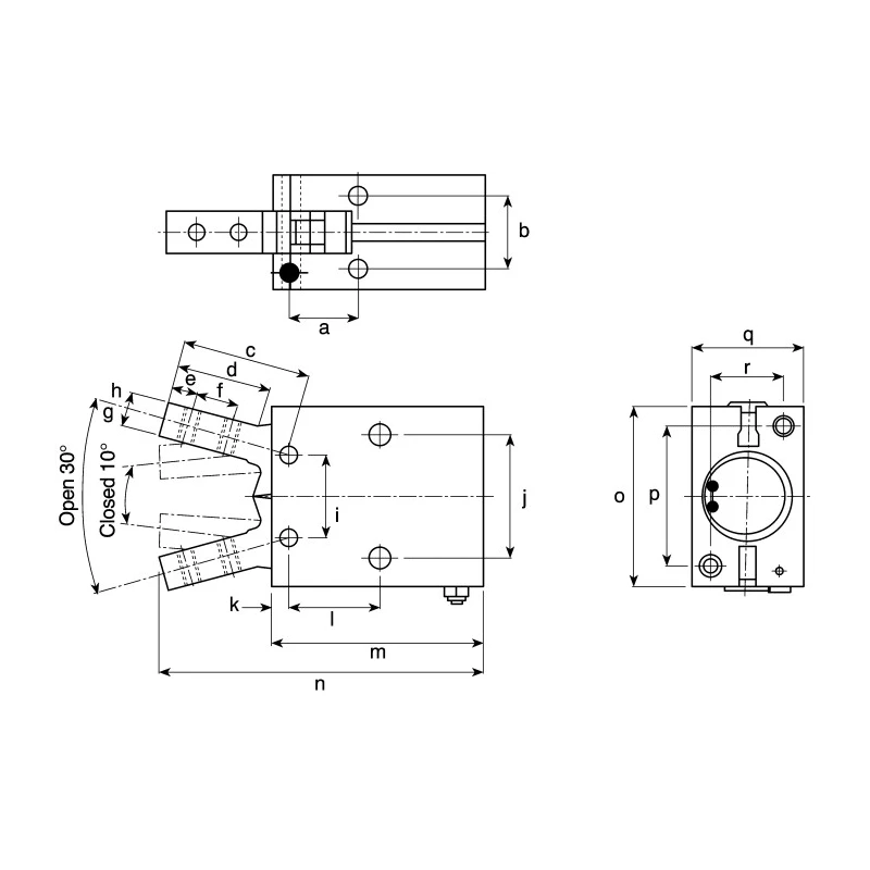 SMC 2 Finger Double Acting Action Pneumatic Gripper, Angle Gripping Type, Bore Diameter 10mm, Max Operating MHC2-10D