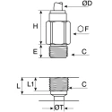 Legris Pneumatic Fitting Male Threaded-to-Tube 3/8 in G Thread Push-In Tube 10mm LF3000 Series LF3000