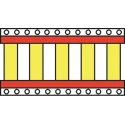TE Connectivity Yellow White Print Heat Shrink Labels 50 mm Width, 1000 Per Pack RPS-1K-18-12/2.0-4