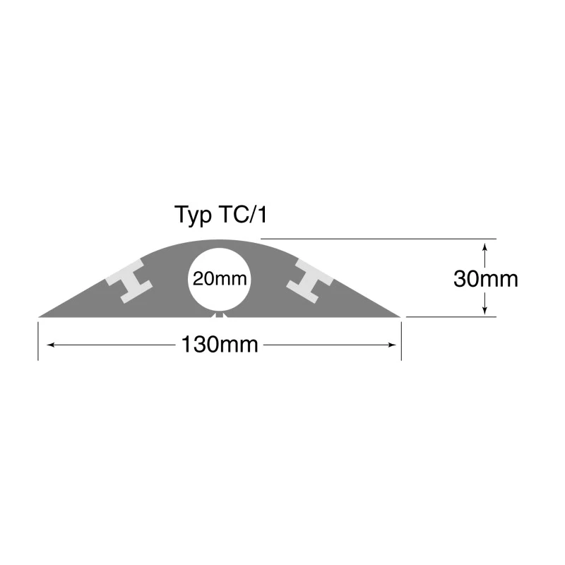 RS PRO Rubber Cable Cover with 20 mm Inside Diameter, 130 mm Width, 4.5 m Length, Black and Yellow 26001134