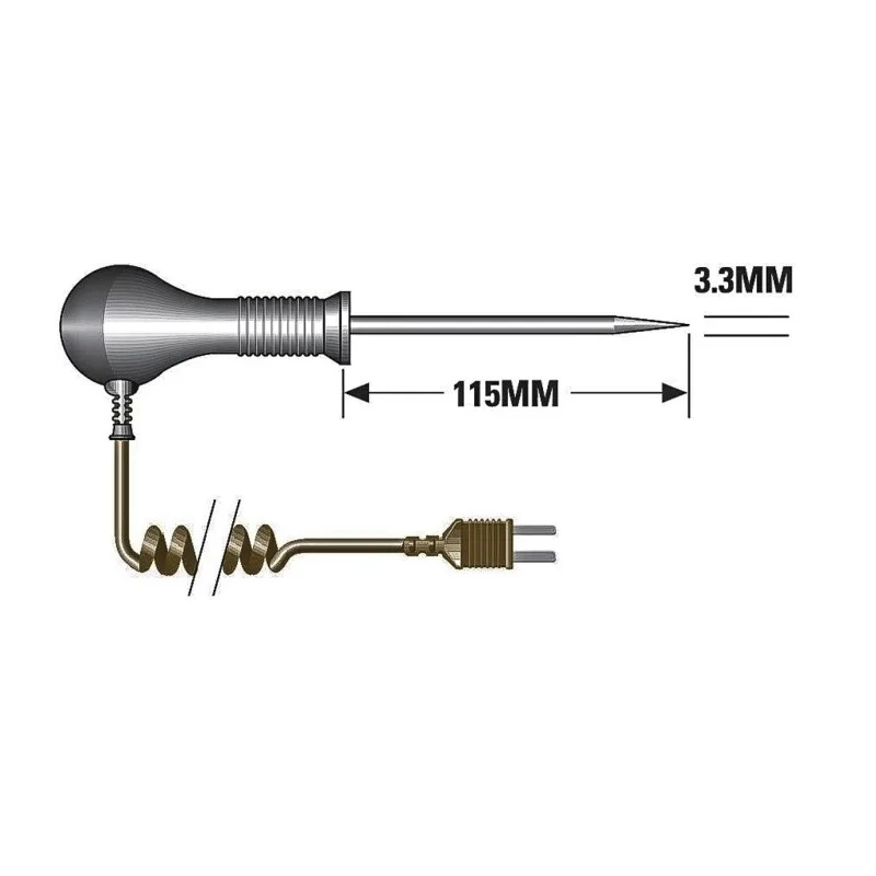 RS PRO Type T Needle General Temperature Probe 115 mm Length 3.3 mm Diameter 400°C Max 342-8849