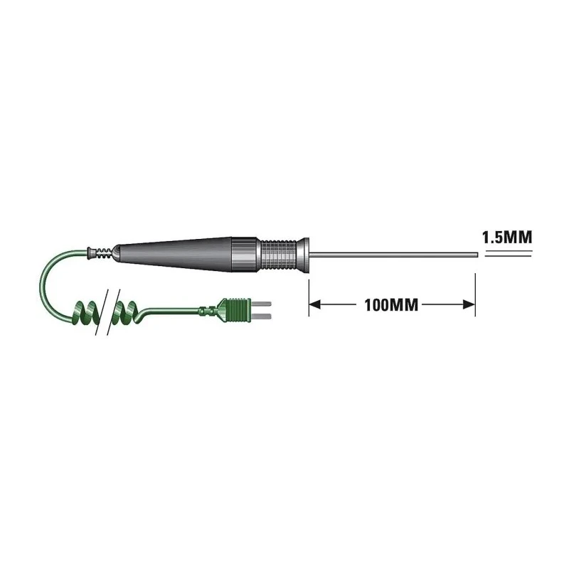 RS PRO K General Temperature Probe 100 mm Length 1.5 mm Diameter 1100 °C Max 342-8883