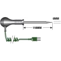 RS PRO Type K Pencil Needle Temperature Probe 100 mm Length 6 mm Diameter 250°C Max 342-8855