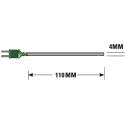 RS PRO K Air Temperature Probe, 110 mm Length, 4 mm Diameter, 750 °C Max 342-9050