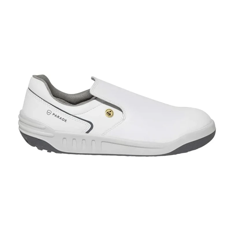 Parade Jakaro Unisex Black White Microfibre Low Safety Shoe Stainless Steel Toe EN ISO 20345 SRC 07JAKARO9890PT44