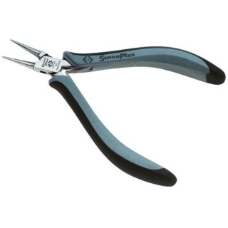 CK Round Nose Plier, 135mm Overall Length, 20mm Jaw, Dual Component Ergonomic PVC Handle, ESD Safe, Mirror T3771D 120