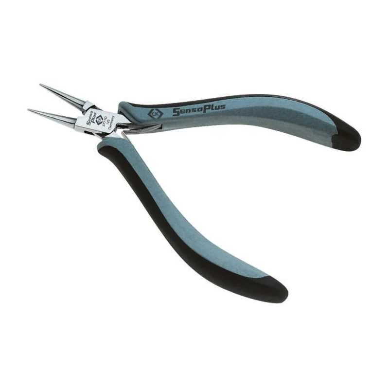 CK Round Nose Plier, 135mm Overall Length, 20mm Jaw, Dual Component Ergonomic PVC Handle, ESD Safe, Mirror T3771D 120