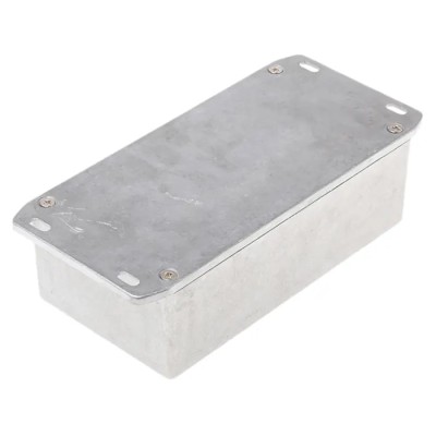 Hammond Flanged 1590 Series Natural Lid Die Cast Aluminium Enclosure IP54 50 mm x 153 mm x 83 mm 1590P1FL